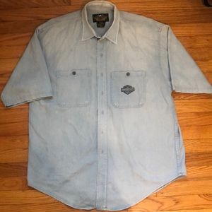 Men’s Harley Davidson denim Short sleeve shirt